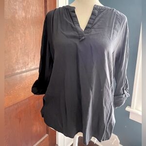Slate Gray V Neck Blouse